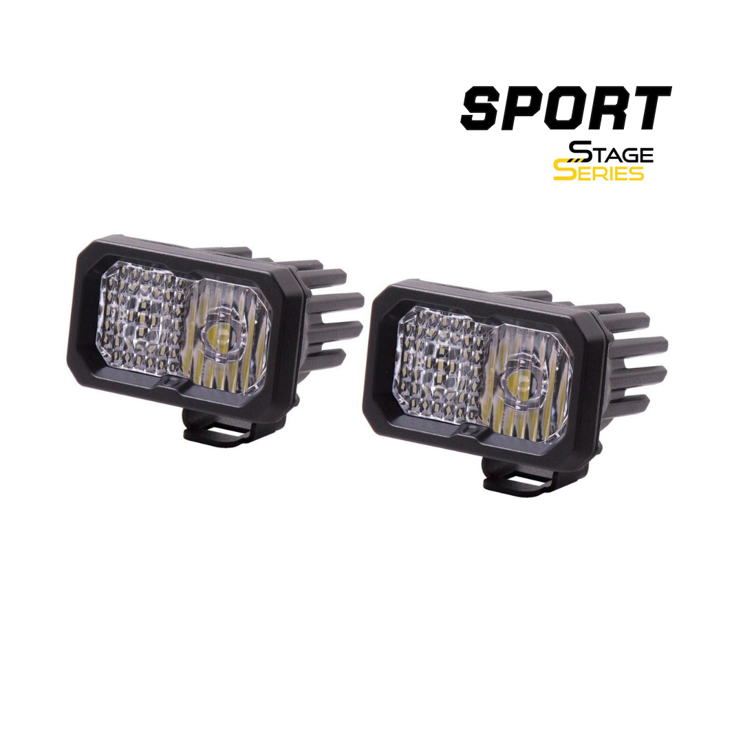 SSC2 SAE/DOT White Sport Standard LED Pod (pair) - Trail Icon