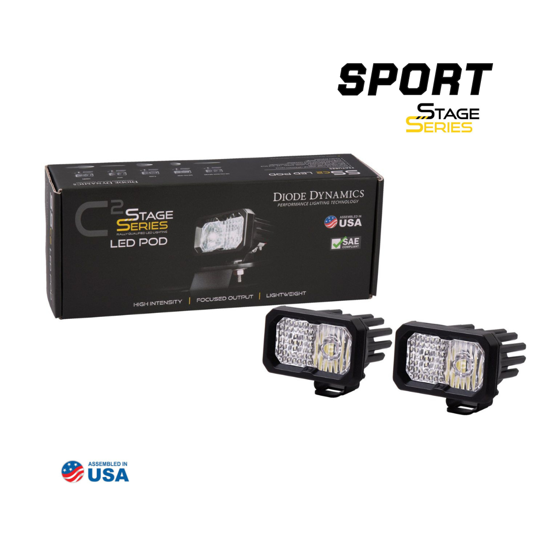 SSC2 SAE/DOT White Sport Standard LED Pod (pair) - Trail Icon