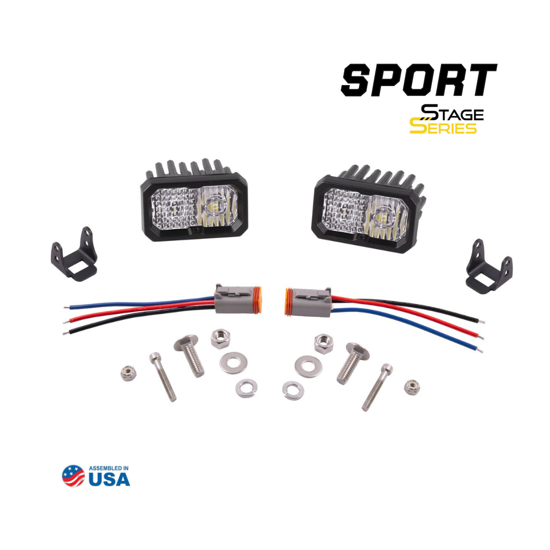 SSC2 SAE/DOT White Sport Standard LED Pod (pair) - Trail Icon