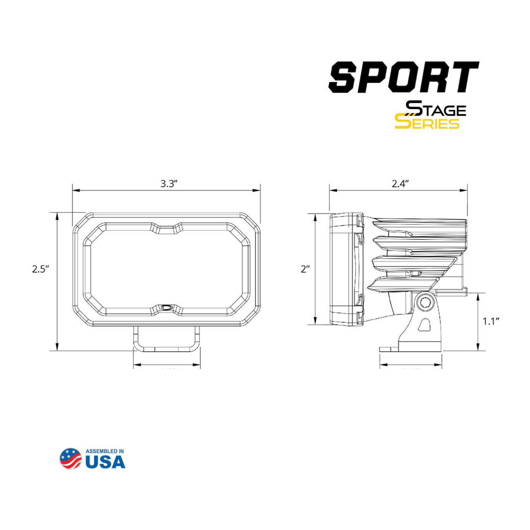 SSC2 SAE/DOT White Sport Standard LED Pod (pair) - Trail Icon