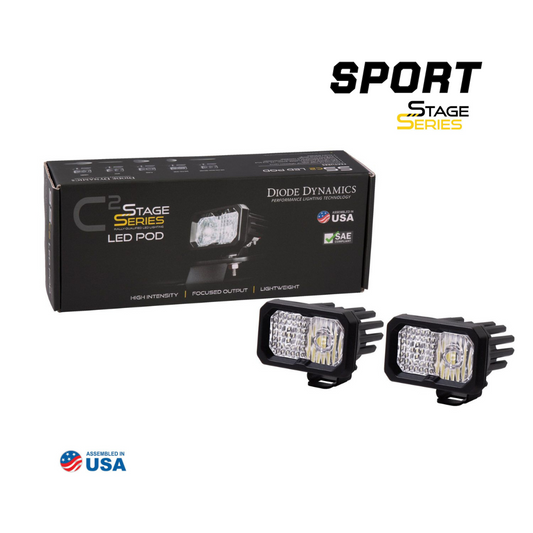 SSC2 SAE/DOT White Sport Standard LED Pod (pair)