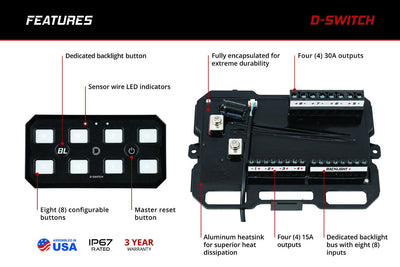 Diode Dynamics D-Switch 8-Channel Switch Panel - Trail Icon