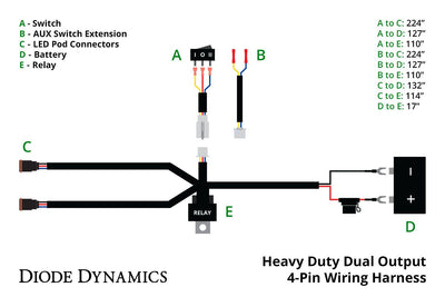 Heavy Duty Dual Output 4-pin Wiring Harness - Trail Icon