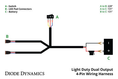 Light Duty Dual Output 4-pin Wiring Harness - Trail Icon